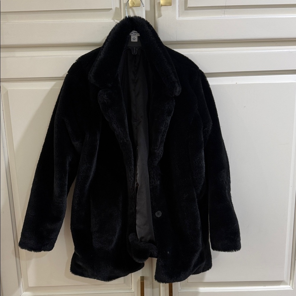Black Faux Fur Coat
